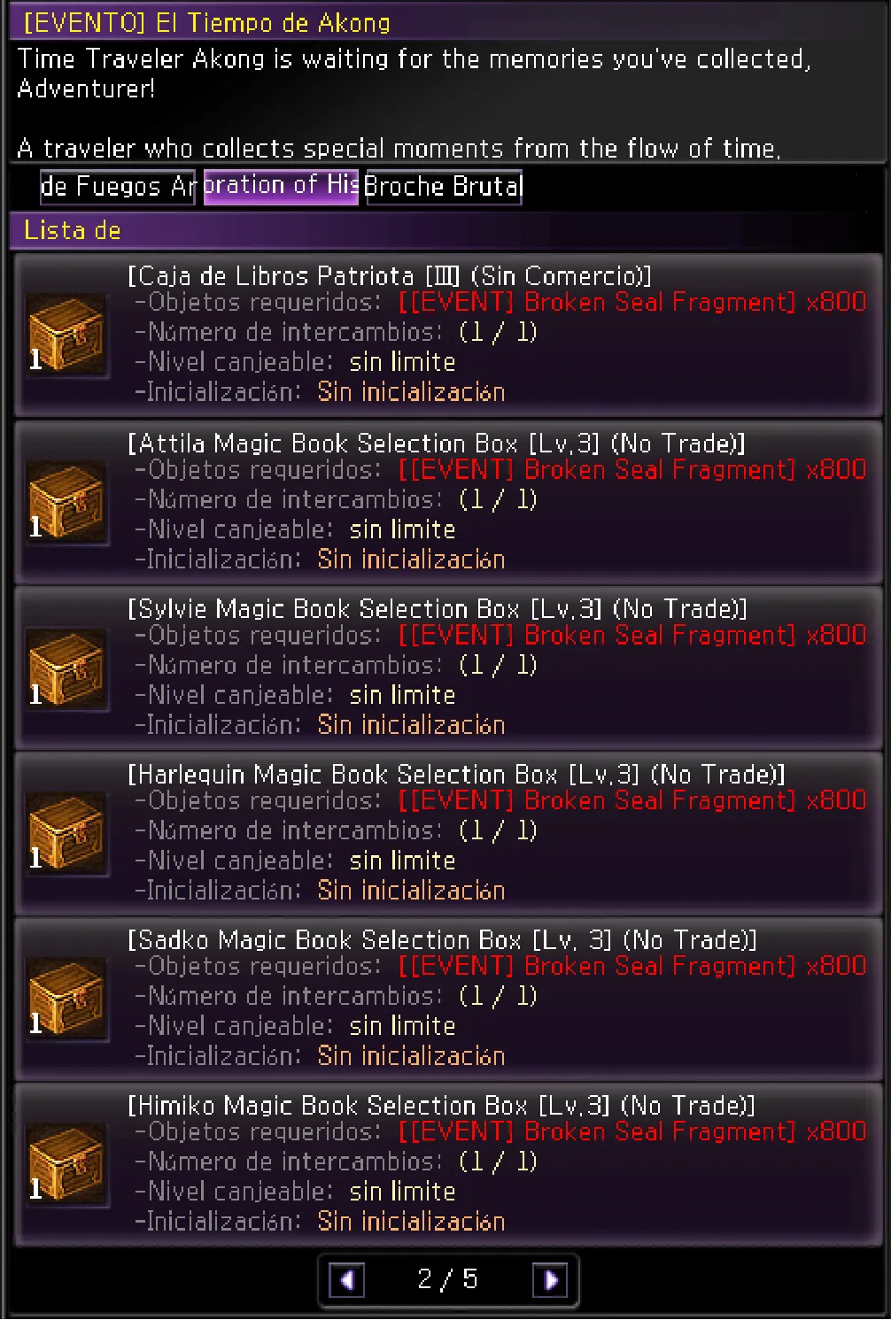 Catálogo NPC — Magic Book Selection Box (2/5)