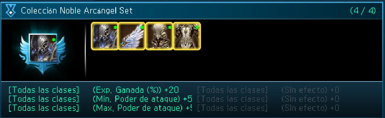 Colección Noble Arcángel Set — +20% Exp Ganada