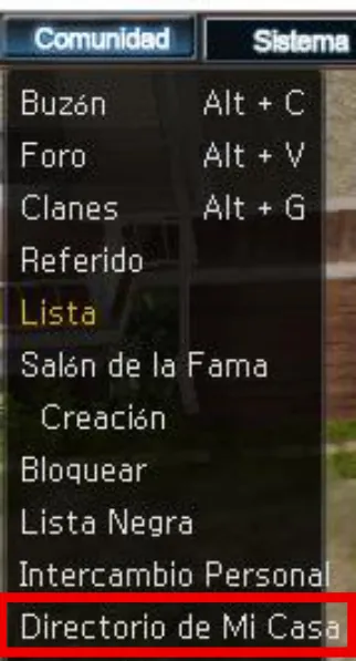 Menú Comunidad — Directorio de Mi Casa