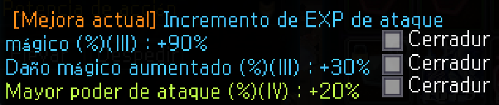 Ejemplo de mejora actual: 90% + 30% + 20%